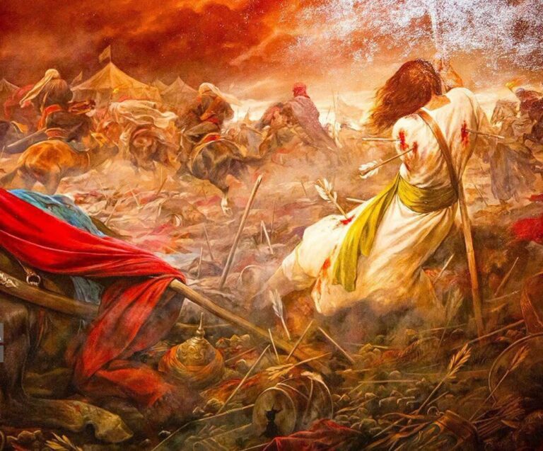 عاشورای حسینی مثنوی تکیه بر نیزه